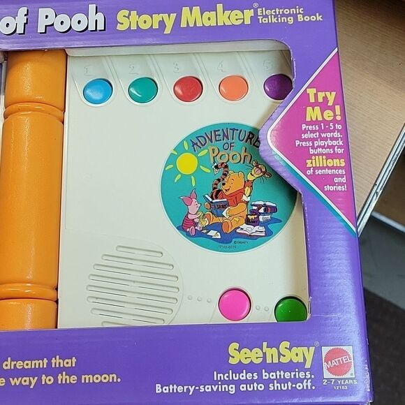 Mattel See'n Say Story Maker Adventures of Pooh Friends Tigger 1991 Interactive - Picture 5 of 6
